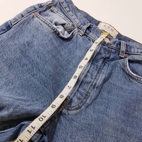 We the Free Jeans High Rise Relaxed Blue Denim Button-Fly Ripped - Picture 6 of 13